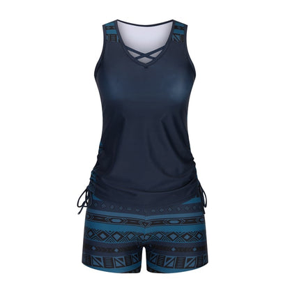 ⏰LAST DAY 60% OFF - Miraclesuit Women's Tummy Control Tankini Set with Built-In Bra – Flattering Boho Swimwear with Shorts🔥 Buy 2 Free Shipping