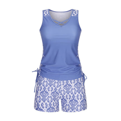 ⏰LAST DAY 60% OFF - Miraclesuit Women's Tummy Control Tankini Set with Built-In Bra – Flattering Boho Swimwear with Shorts🔥 Buy 2 Free Shipping