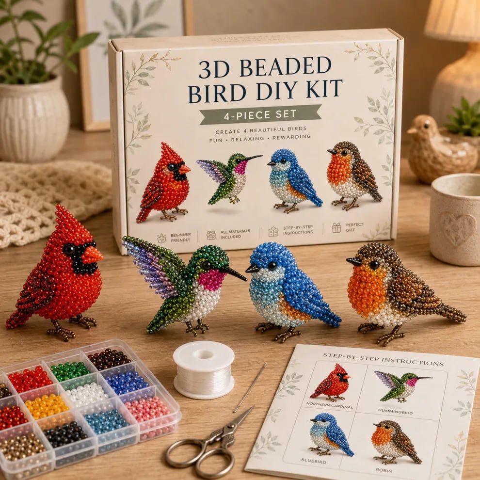 🏆Limited-time offer: 50% discount🧵✨Small 3D animal handmade set with beads