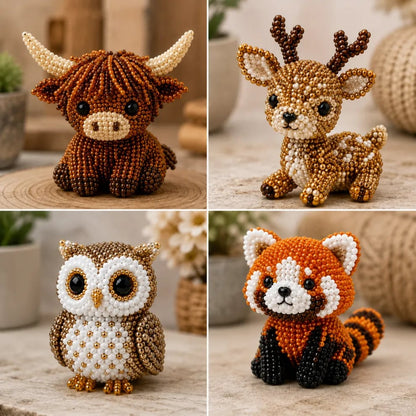 🏆Limited-time offer: 50% discount🧵✨Small 3D animal handmade set with beads