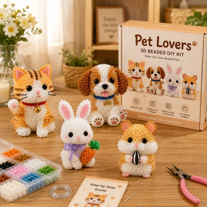 🏆Limited-time offer: 50% discount🧵✨Small 3D animal handmade set with beads