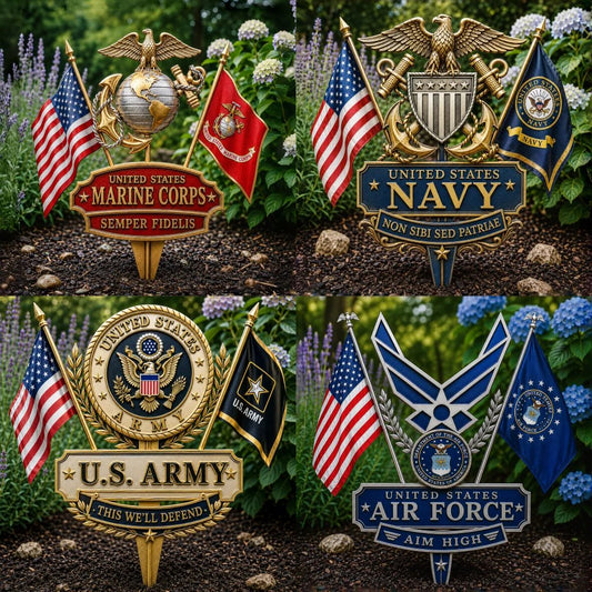 🔥Last Day 49% OFF-🎖️US Military Branch Tribute Garden Stake Collection