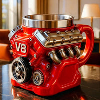 Red V8 Engine Mug