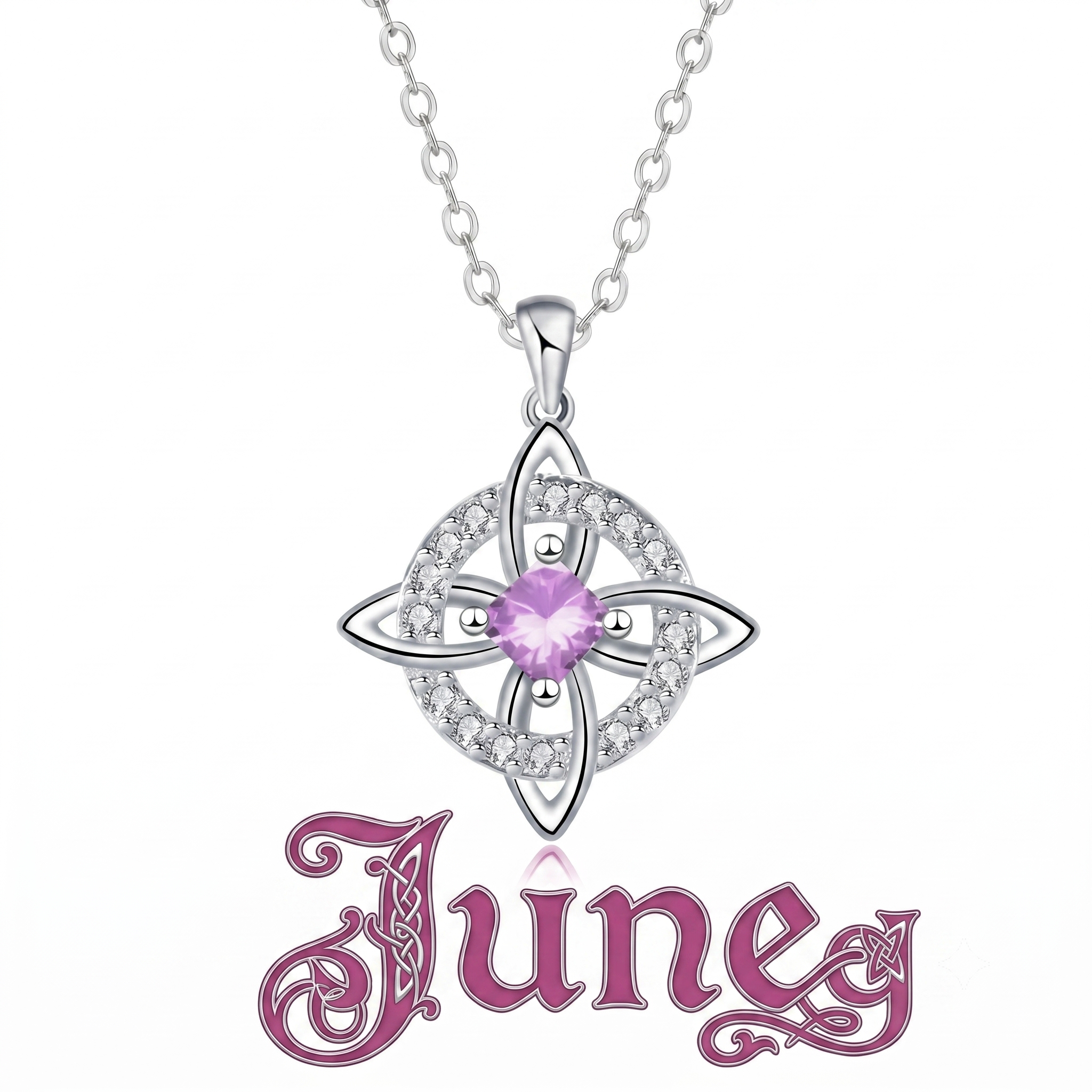 Mystical Birthstone Witches Knot Necklace – Natural Crystal🔮Protect Your Loved Ones💞
