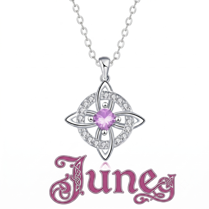 Mystical Birthstone Witches Knot Necklace – Natural Crystal🔮Protect Your Loved Ones💞