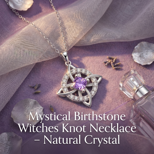 Mystical Birthstone Witches Knot Necklace – Natural Crystal🔮Protect Your Loved Ones💞