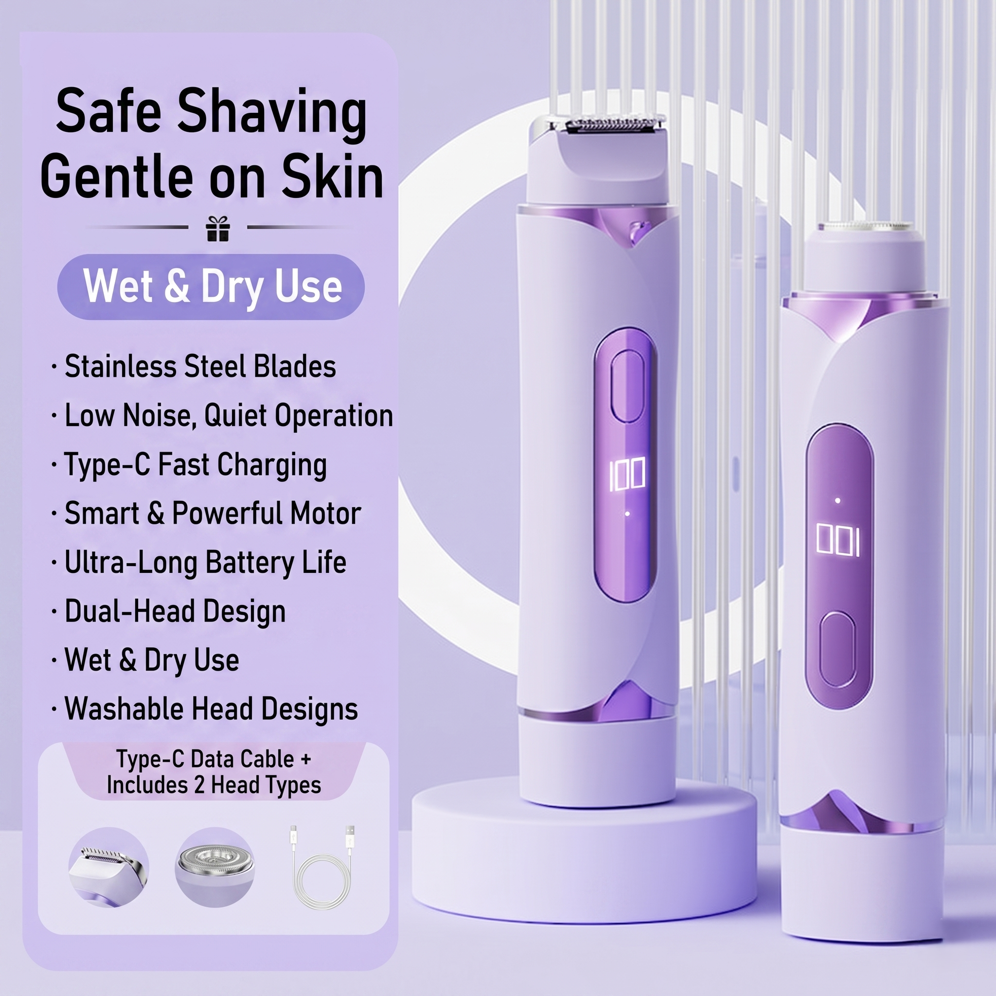 KBT™2-in-1 Painless Bikini Hair Trimmer