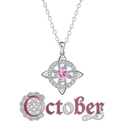 Mystical Birthstone Witches Knot Necklace – Natural Crystal🔮Protect Your Loved Ones💞