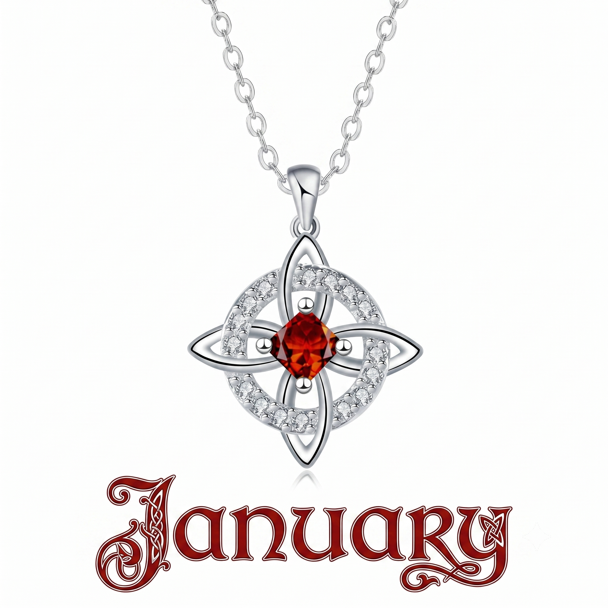 Mystical Birthstone Witches Knot Necklace – Natural Crystal🔮Protect Your Loved Ones💞