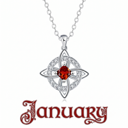 Mystical Birthstone Witches Knot Necklace – Natural Crystal🔮Protect Your Loved Ones💞