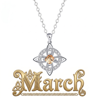Mystical Birthstone Witches Knot Necklace – Natural Crystal🔮Protect Your Loved Ones💞