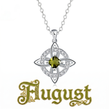 Mystical Birthstone Witches Knot Necklace – Natural Crystal🔮Protect Your Loved Ones💞