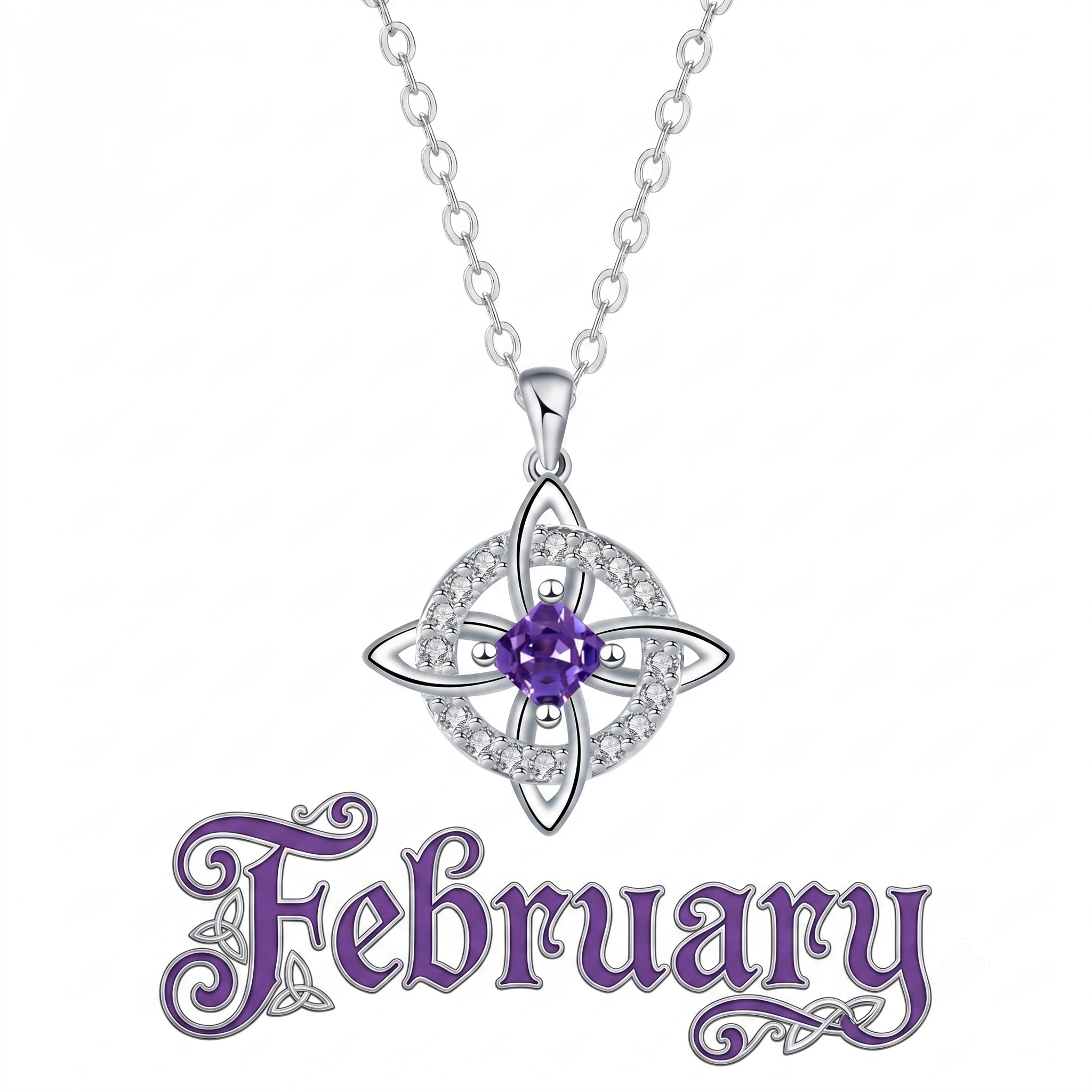 Mystical Birthstone Witches Knot Necklace – Natural Crystal🔮Protect Your Loved Ones💞
