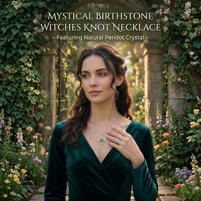 Mystical Birthstone Witches Knot Necklace – Natural Crystal🔮Protect Your Loved Ones💞