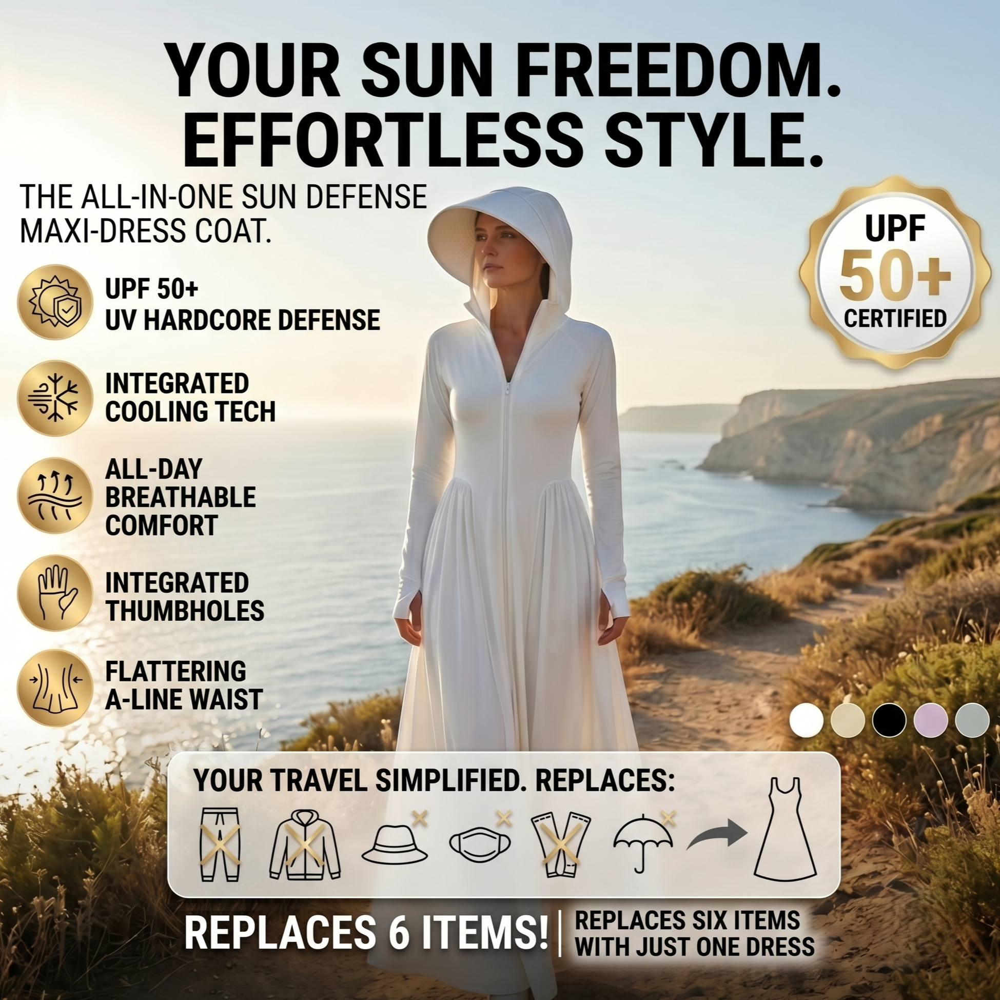 Solara Ultimate Full-Body Sun Defense Maxi Dress