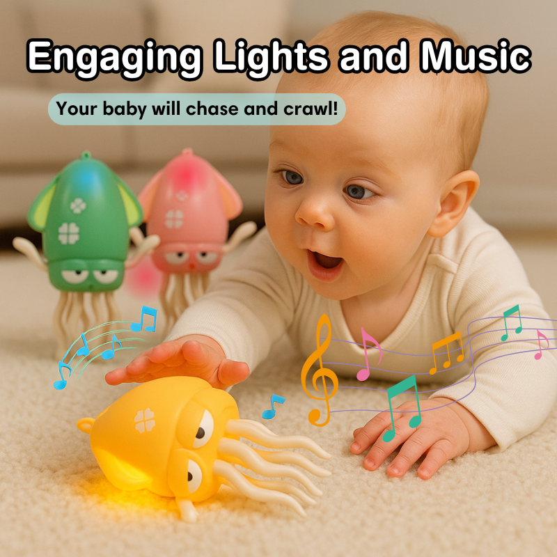 Ultimate Baby Sensory Companion: Musical Dancing Squid - Encourages Crawling & Visual Tracking